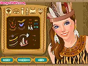 Tribal Girl Make Up free game screenshot, play online cultural makeover game, fashion and makeup challenge, tribal wardrobe style