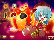 The Christmas Dress Up free online game, cute manga girl style, play holiday fashion game, festive clothes dress-up