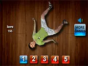 The Celebrity Spinn game screen showing a colorful fidget spinner in motion against a humorous background, symbolizing the free online game