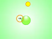 Quick Catch! online game screenshot, player using a mouse cursor to collect multiple colorful orbs falling from the sky, free arcade game