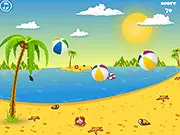 Impulse 4 game screenshot, two crabs dodging a large moving ball, free online arcade avoidance game