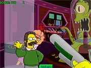 Homer the Flanders Killer 6 free shooter game screenshot – Homer Simpson shooting the Flanders family online