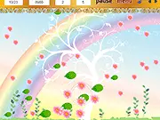 Screenshot of Flower Chain Reaction free online puzzle game with colorful flowers