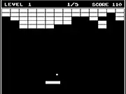 Breakout Classic Online game screenshot showing a paddle, a ball, and a wall of multi-colored bricks