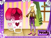 Cute Emo Babysitter Dress Up free online game screenshot, showing a stylish girl choosing a funky outfit for her babysitting job.