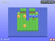Free online puzzle game: Cute Planet Puzzle, featuring colorful gems and rocks on a small planet ready to be matched and solved.