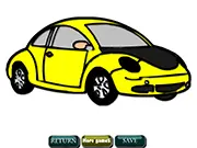 Child coloring a picture of a race car using digital tools in the free online game Cars Coloring Time for Kids