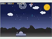 Cosmic Invaders free online arcade shooter game screen showing a player spacecraft battling waves of ruthless alien ships from space.