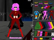 Play Mega Girl Dressup free online game, featuring a superheroine trying on different iconic costumes, capes, and protective armor.
