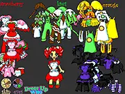 Fruit Princess Dressup free online game showing a princess dressed in a colorful, themed outfit inspired by fruits like strawberry and kiwi.