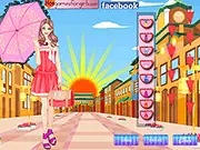 Summer Beautiful Parasol dress-up game, girl with a parasol in a summer outfit, play free fashion game