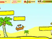 Little Monkey Flash character jumping to collect fruits while avoiding obstacles in the free online arcade game
