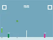 Volley Blockers online free game screenshot showing two blocky characters playing volleyball over a net
