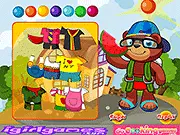 Cool Bear Dress Up online game screenshot showing the bear waiter character, Jack, wearing a tuxedo and bow tie