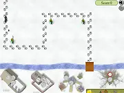 Tree Of Life TD free online tower defense game screen, showing archers and soldiers defending against waves of animal enemies.