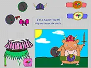 Hamster Dress Up game screenshot, little hamster dressed as a warrior, play free pet customization game online