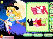 Magic Girl Dress Up game screenshot, anime girl in a magical outfit, play free online fantasy dress up game