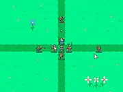 Gameplay screenshot of Crossroads: The Haze RPG, showing four royal brothers and their mama in turn-based combat against enemies in The Haze