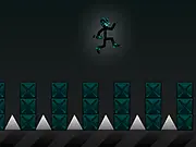 Suloo Outfits free online runner game character jumping over an obstacle while collecting money on PlayArcadeHub