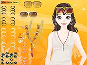 Angella Make Up game screenshot, girl having her makeup applied, play free online beauty and cosmetics game