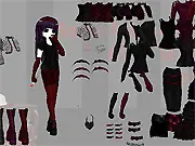 Screenshot of Cannibal Dress Up Game showing a dark fantasy girl character with fierce tribal makeup, unique hair, and rugged, stylized clothing. Play the free online character creator.