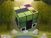 3D Logic 2 Stronghold of Sage free online puzzle game, connecting colored lines on a cube