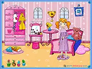 Pink Bedroom Makeover online game screenshot - decorating Suzy's room with pink furniture, play free on PlayArcadeHub