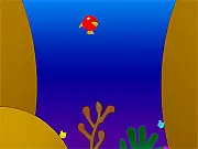The red fish eating a smaller blue fish in the classic Big Fishes free online game on PlayArcadeHub