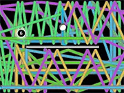 Nibblets online game screenshot showing a segmented snake firing a piece of its body in a maze