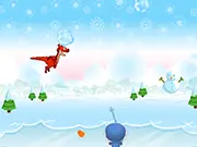 Snow Boy shooting ice blocks, free online shooter game, classic arcade action