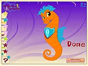 Seahorse Dress Up game screenshot, free online marine fashion, cute seahorse customization
