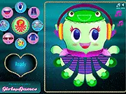Octo Fashion Dress Up game screenshot, free online octopus styling, funny eight-legged model with four pairs of shoes
