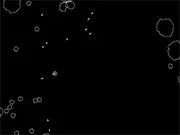 The Classic Ast3roids free online game screen showing a small triangular spaceship shooting at large, geometric space rocks against a black starry background.