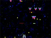 Metal Swarm free online space shooter game battling robotic aliens with a twin blaster spaceship