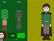 Screenshot of Medieval Lord Dress-Up game showing a character model being styled with noble clothing and armor