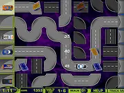 The puzzle screen of AcceleRacers Track Mod showing disconnected track pieces and a red car waiting to move