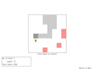 The big pixel 'snake' character moving through a maze it is creating in the free online puzzle game Pixelled