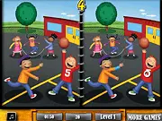 Play Kids Playground Spot the Difference free online game, locating 3 levels of differences under a 2-minute time limit.