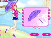 Raining Beauty free online dress up game, girl choosing stylish rainy day outfit