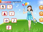 Children's Day Amusement Park Dress Up free online game screen showing two friends in fashionable casual outfits ready for an amusement park trip