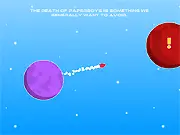 Galactic Paperboy free online game screenshot showing a small rocket blasting through space near planets