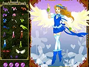 Dress-up game screenshot of Goddess Xanka wearing a selection of beautiful, ideal gowns and divine accessories on PlayArcadeHub