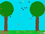 Play Lolipoop: Forest is Magic free: screenshot of the magical flying lollipop character in a forest setting with a humorous achievement popping up