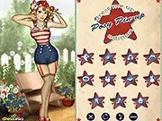 Posy Pin-Up free online vintage dress up game with old-fashion styled clothing and soft, pretty accessories