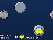 Deep Sea Struggle free online game showing a small submarine jumping between luminous bubbles underwater towards the surface