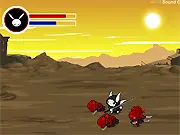 Screenshot of This Bunny Kills 4 Fun action game, showing the bunny slicing enemies with a spinning blade weapon