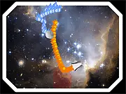 Cosmic Trail IO game screenshot, glowing ship leaving a deadly line in a dark space arena