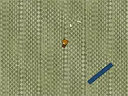 Drop Dead 2 game screenshot, showing a ragdoll bear being launched into a damaging obstacle course