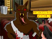 Screenshot of Midnight Massacre online game showing a character shooting a cartoon monster with a gun on a dark, Halloween-themed screen, free shooter game