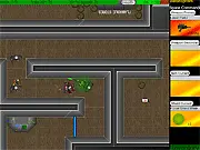 Space Commando Prelude top-down shooter game screenshot with player character blasting a robot in a futuristic hallway.